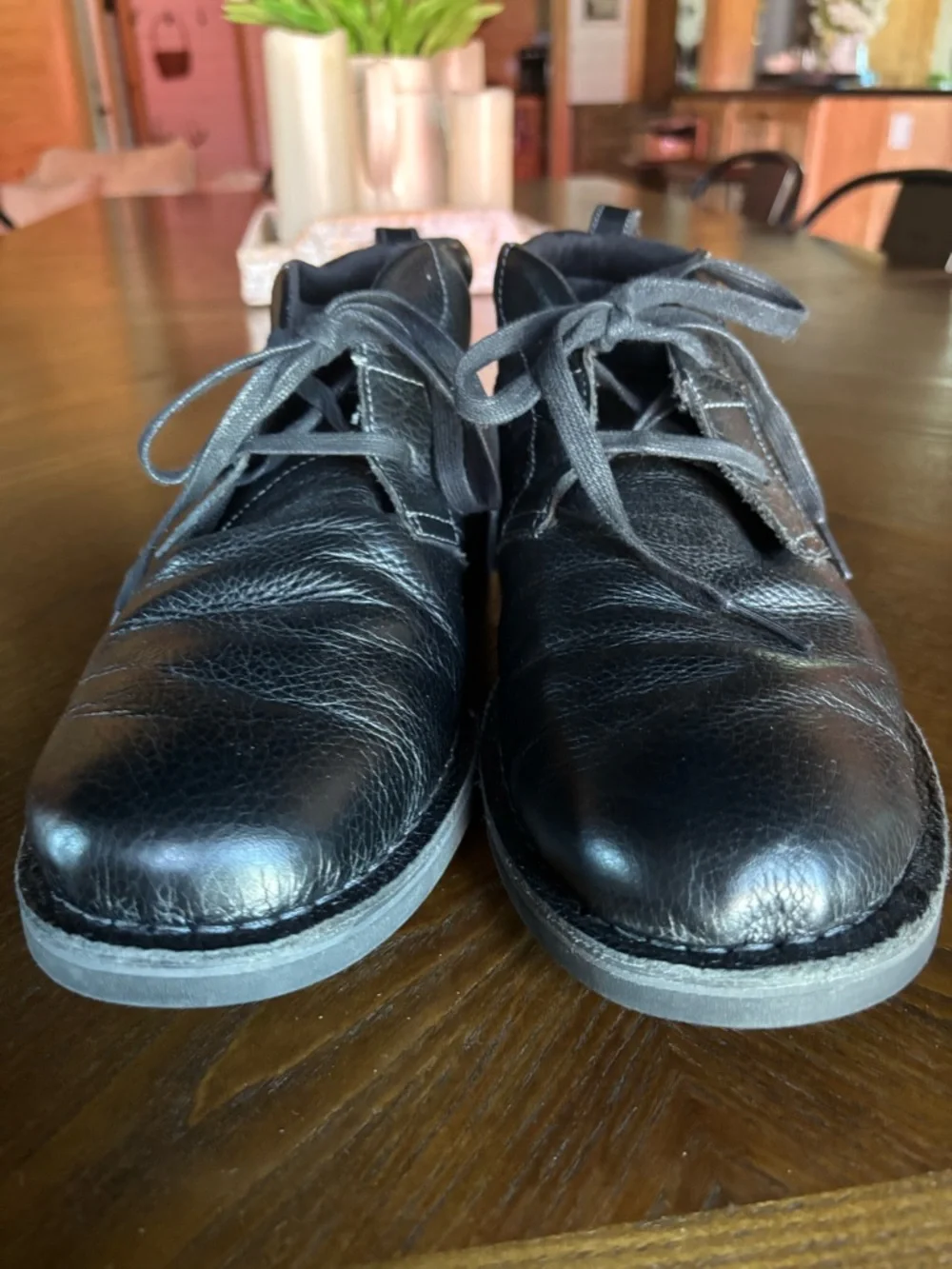 Rockport Classic Break Chukka Boots Black Leather Size 9W Walkability Lace Up